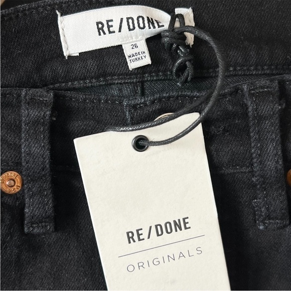 NWT RE/DONE 70s High Rise Rip Knee Raw Hem Ankle Crop Stovepipe Straight Jean 26 - Picture 10 of 13